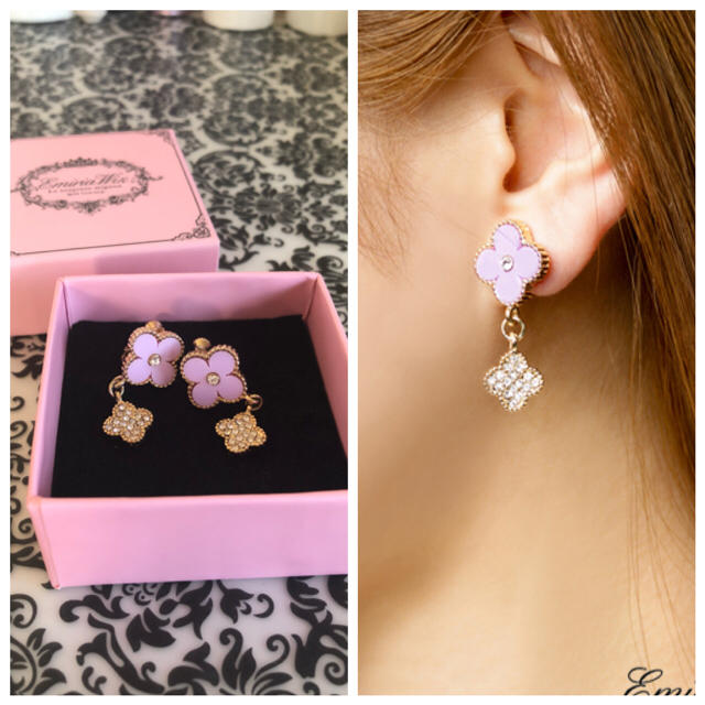 EmiriaWiz(エミリアウィズ)のEmiriawiz フラワーチャームイヤリング pink♡ レディースのアクセサリー(イヤリング)の商品写真