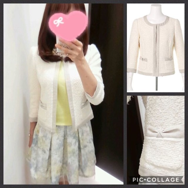 お取り置き中♡新品アプワイザーリッシェノーカラーツイードジャケット30240円♡