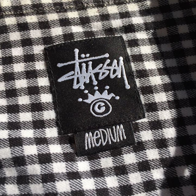 stussy ステューシー ワンポイント ロゴ刺繍 チェック ダウンベスト