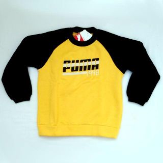 プーマ(PUMA)の新品 プーマ 男児 ラグラン長袖トレーナー 黄x黒 130サイズ(Tシャツ/カットソー)