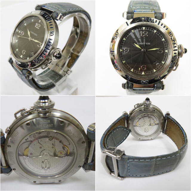 Cartier(カルティエ)のCartierカルティエパシャ38mm革ベルトウォッチアフターダイヤグリッド付 メンズの時計(腕時計(アナログ))の商品写真