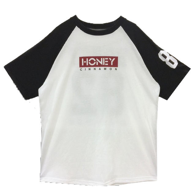 Honey Cinnamon(ハニーシナモン)のハニーシナモン ラグラン Tシャツ ユニセックス 2018 レディースのトップス(Tシャツ(半袖/袖なし))の商品写真
