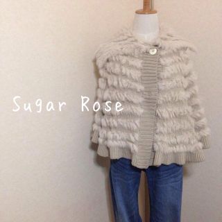 ローズバッド(ROSE BUD)のSugar Roseラビットファーケープ(ポンチョ)