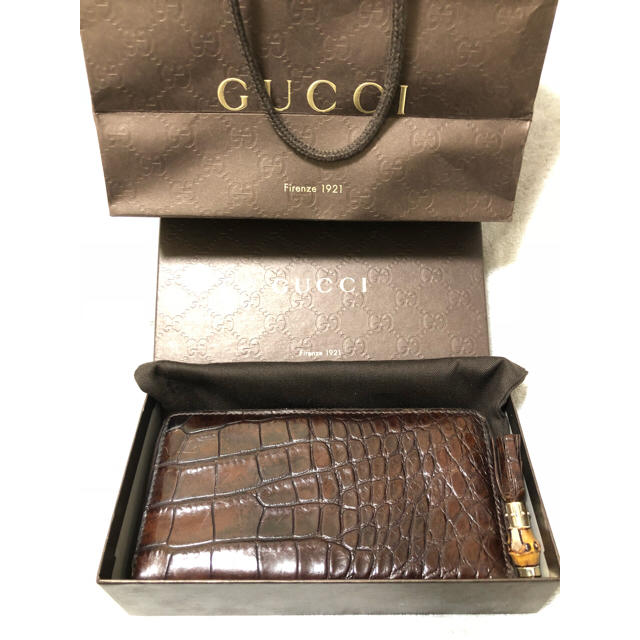 【日本産】 Gucci GUCCI長財布（クロコ皮・メンズ、レディ–共用） - 長財布