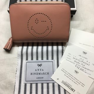 アニヤハインドマーチ(ANYA HINDMARCH)のアニヤハンドマーチ スマイリー 二つ折り財布 ピンク(財布)