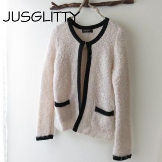 ジャスグリッティー(JUSGLITTY)のJUSGLITTY ジャスグリッティークルクルモコモコニットボレロ(カーディガン)