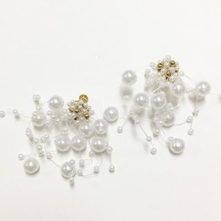 プラージュ(Plage)の期間限定お値下げ♡ハンドメイド♡ モシャパール ボリュームイヤリング(イヤリング)