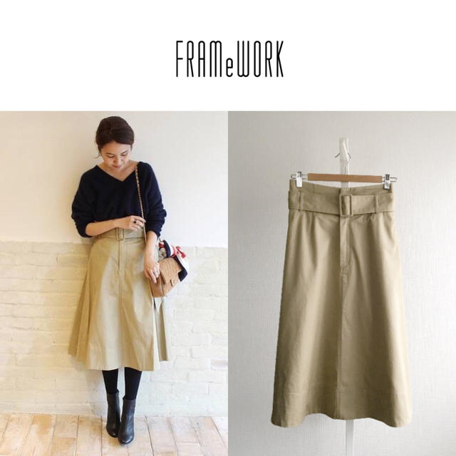 レノボ】FRAMeWORK - 17AW 美品 FRAMeWORK フレアミドルチノスカートの