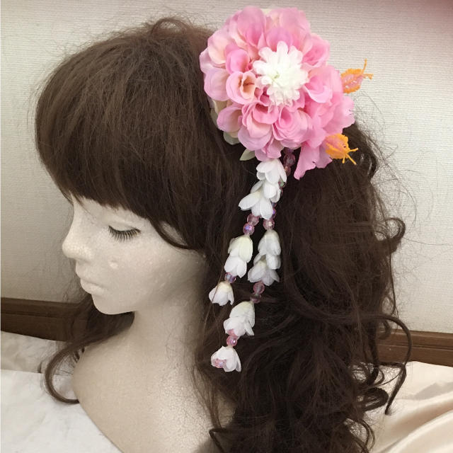 期間限定特価品 sold out ! ☆ヘアーアクセサリー、花飾り、花ピン、赤