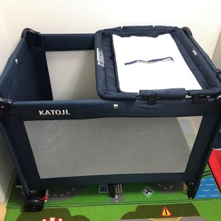 カトージ(KATOJI)のカトージ  プレイヤード  オムツ変えテーブル付き(ベビーベッド)