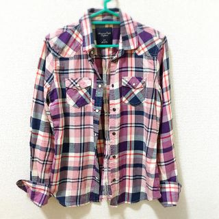 アメリカンイーグル(American Eagle)の[アメリカンイーグル] チェックシャツ/ネルシャツ(紫/パープル)(シャツ/ブラウス(長袖/七分))