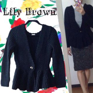 リリーブラウン(Lily Brown)のLily Brown ペプラムカーデ (カーディガン)