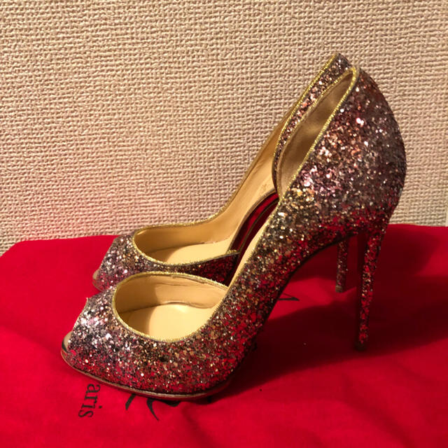 Christian Louboutin(クリスチャンルブタン)のクリスチャンルブタン ラメ オープントゥ レディースの靴/シューズ(ハイヒール/パンプス)の商品写真