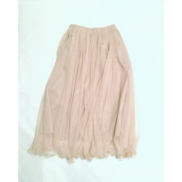 Khaju(カージュ)のKhaju カージュ チュール ギャザー スカート ベージュ レディースのスカート(ロングスカート)の商品写真