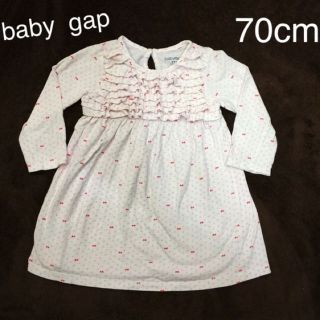 ベビーギャップ(babyGAP)のbaby gap 70cm オシャレなワンピース・チュニック フリルデザイン(ワンピース)