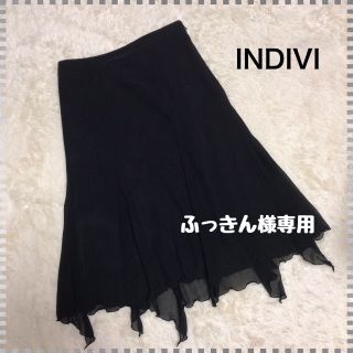 インディヴィ(INDIVI)のINDIVI ヘムライン シホン スカート(ひざ丈スカート)