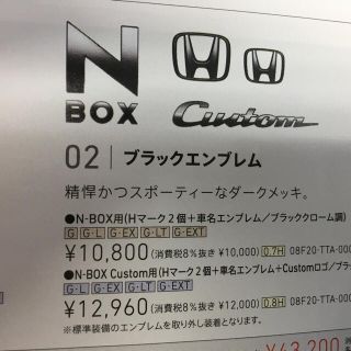 ホンダ(ホンダ)のバカボン様専用新型N-BOX用ブラックエンブレム(車外アクセサリ)