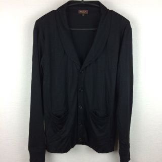 ポールスミス(Paul Smith)の美品 ポールスミス 長袖カーディガン 薄手 ブラック サイズL(カーディガン)