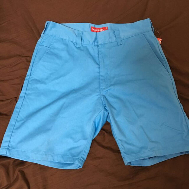 新品未使用 supreme work short 30 ワークショーツ 水色