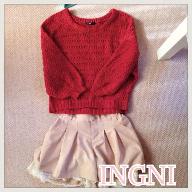 INGNI(イング)のINGNI＊赤ニット レディースのトップス(ニット/セーター)の商品写真