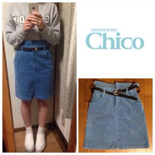 フーズフーチコ(who's who Chico)の【美品】コーデュロイスカート(ひざ丈スカート)