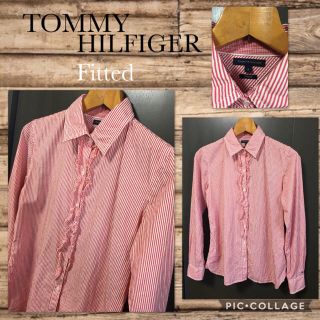 トミーヒルフィガー(TOMMY HILFIGER)のトミーヒルフィガー 長袖シャツ フリル 春夏 M～L 価格\12000+税 美品(シャツ/ブラウス(長袖/七分))