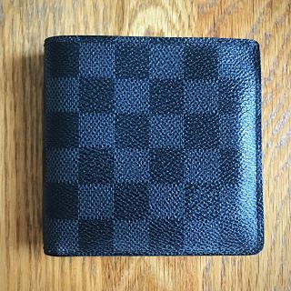 ルイヴィトン(LOUIS VUITTON)の【LOUIS VUITTON】黒ダミエ 2つ折り財布(折り財布)