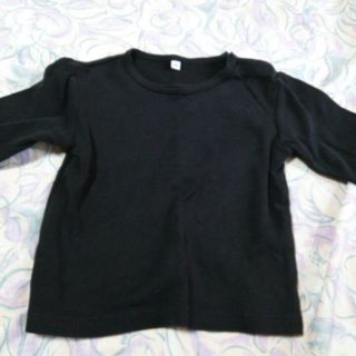 ムジルシリョウヒン(MUJI (無印良品))の黒 あったか長そでTシャツ サイズ 90(その他)