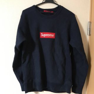 シュプリーム(Supreme)の 2015aw supreme box logo crew neck ネイビー(スウェット)