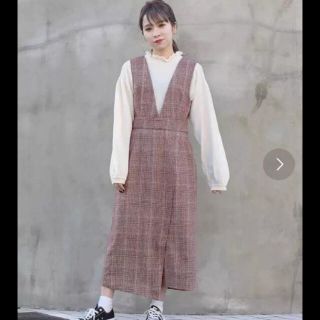 ダブルクローゼット(w closet)のグレンチェックストレートシルエットワンピース(ロングワンピース/マキシワンピース)