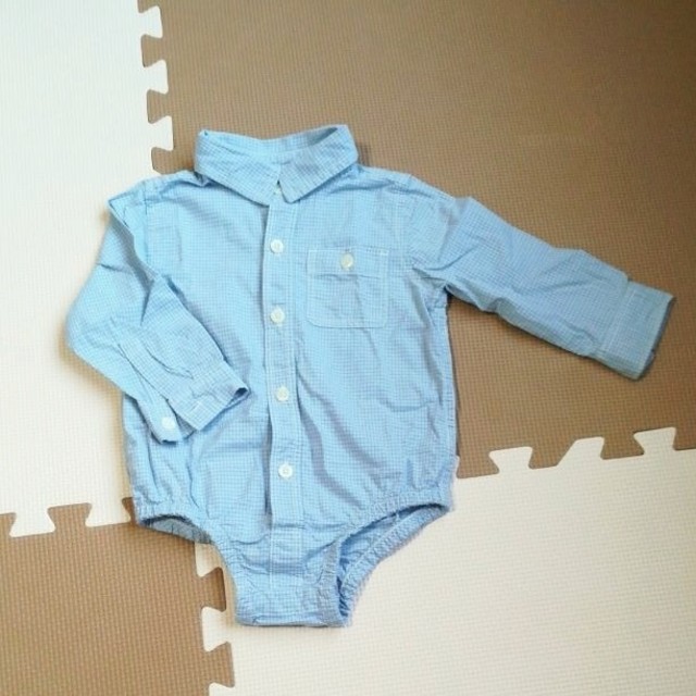 babyGAP(ベビーギャップ)のベビーギャップ　シャツロンパース　80cm キッズ/ベビー/マタニティのベビー服(~85cm)(ロンパース)の商品写真