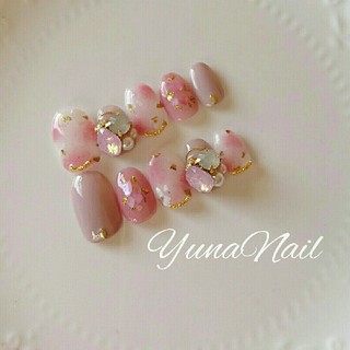 ピンクべっ甲ネイル♡ショートオーバル コスメ/美容のネイル(つけ爪/ネイルチップ)の商品写真
