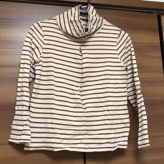 2点目150円引き！授乳服 ボーダータートルネック(マタニティトップス)