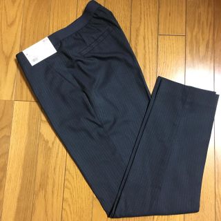 ユニクロ(UNIQLO)のユニクロ アンクルパンツ ストライプ ネイビー M ☆新品☆(クロップドパンツ)