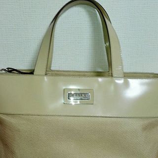 セリーヌ(celine)のセリーヌ（CELINE） 本革エナメル×キャンパス地トート！ベージュ(トートバッグ)