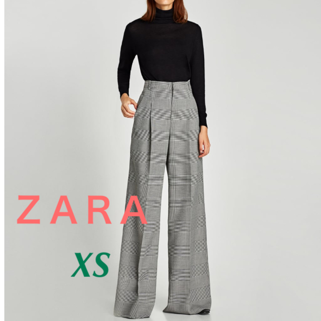 ZARA★チェック柄ワイドパンツ