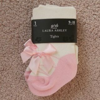 ローラアシュレイ(LAURA ASHLEY)の新品 ローラ アシュレイ バレリーナタイツ ピンク リボン 出産祝い 双子(レッグウォーマー)