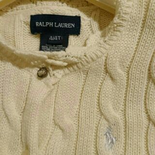 ラルフローレン(Ralph Lauren)のラルフローレン キッズ 4T 美品  ニットカーディガン コットン 春ニット(カーディガン)