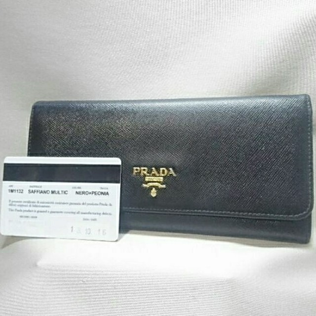 PRADA(プラダ)のジョジョ様専用❤️PRADA サフィアーノ バイカラー ブラック 長財布❤️ レディースのファッション小物(財布)の商品写真