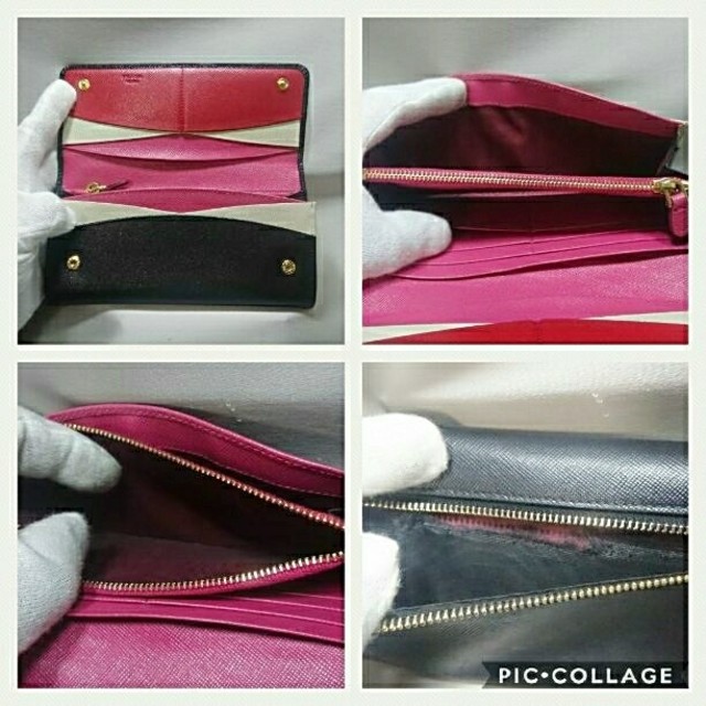 PRADA(プラダ)のジョジョ様専用❤️PRADA サフィアーノ バイカラー ブラック 長財布❤️ レディースのファッション小物(財布)の商品写真