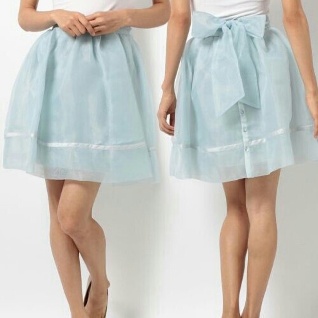SNIDEL(スナイデル)のsnidel♡オーガンジーバックリボンフレアスカート レディースのスカート(ミニスカート)の商品写真