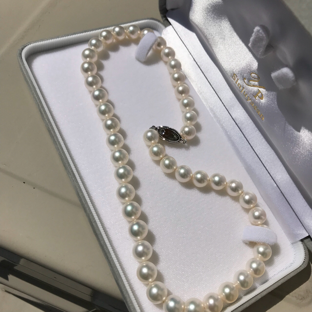 専用です。あこや真珠 8.5〜9mm オーロラ花珠 真珠ネックレス新品未使用