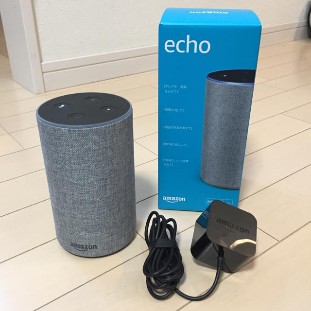 ECHO(エコー)のAmazon Echo(Newモデル) ヘザーグレー(ファブリック) スマホ/家電/カメラのオーディオ機器(スピーカー)の商品写真