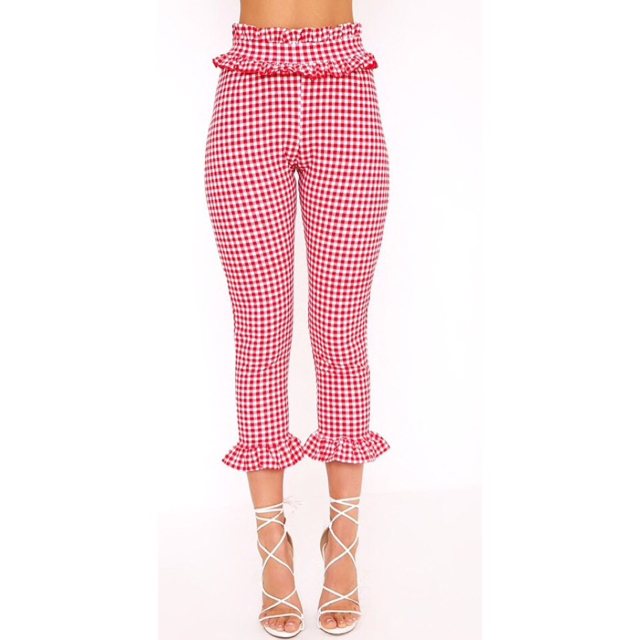 ★50%off★PRETTY LITTLE THING★GINGHAM PANT レディースのパンツ(クロップドパンツ)の商品写真