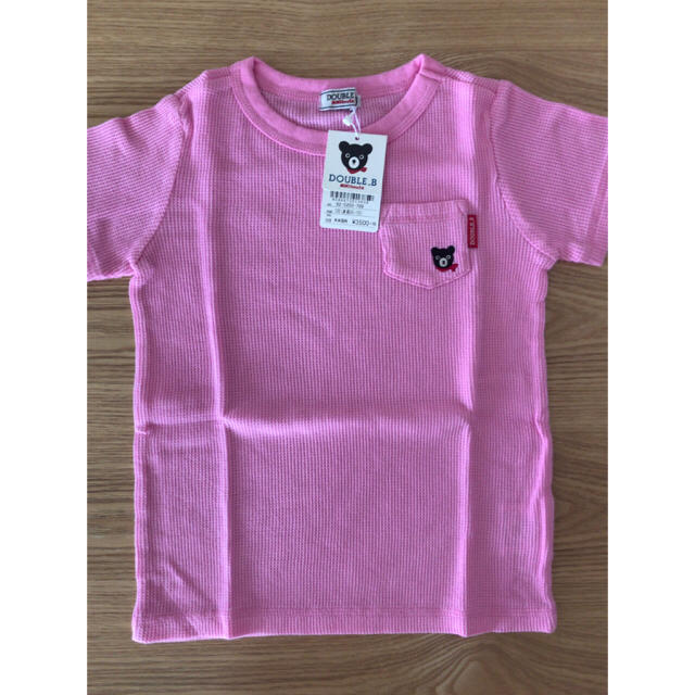 DOUBLE.B(ダブルビー)の【新品】ダブルB ピンク 半袖Tシャツ 100cm キッズ/ベビー/マタニティのキッズ服女の子用(90cm~)(Tシャツ/カットソー)の商品写真