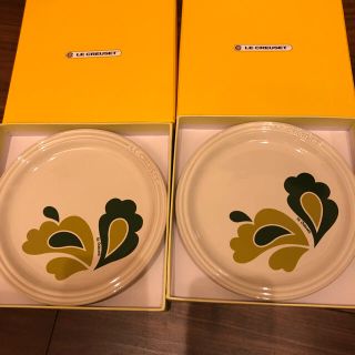 ルクルーゼ(LE CREUSET)のルクルーゼ  ラウンド プレート 19cm グリーンピーコック 2枚セット(食器)