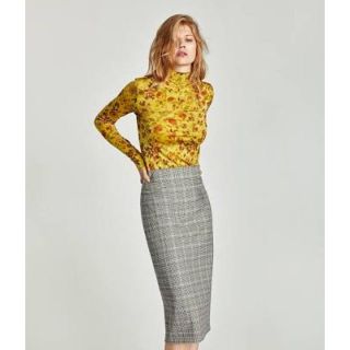 ザラ(ZARA)のZARA  チェックスカート(ひざ丈スカート)