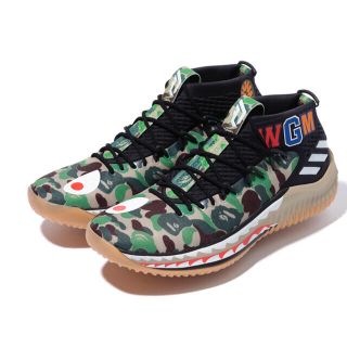 アベイシングエイプ(A BATHING APE)のBAPE x adidas Dame 4 Green Camo AP9974(スニーカー)