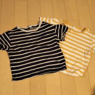 ムジルシリョウヒン(MUJI (無印良品))の値下げ　無印良品　ボーダー　2枚セット　半袖Tシャツ(その他)