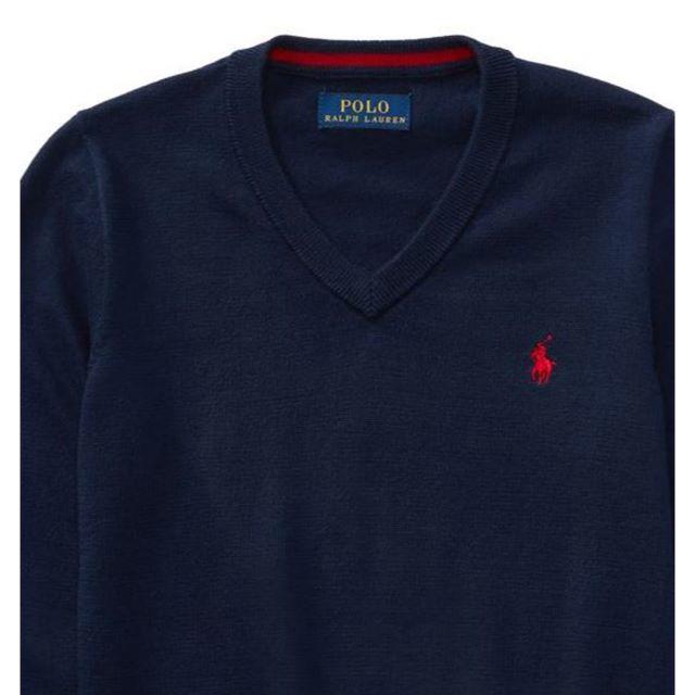 Ralph Lauren(ラルフローレン)の☆新品☆110 ラルフローレン Vネックセーター ネイビー 1188    キッズ/ベビー/マタニティのキッズ服男の子用(90cm~)(ニット)の商品写真